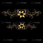 Elegant Floral Background in Gold and Black